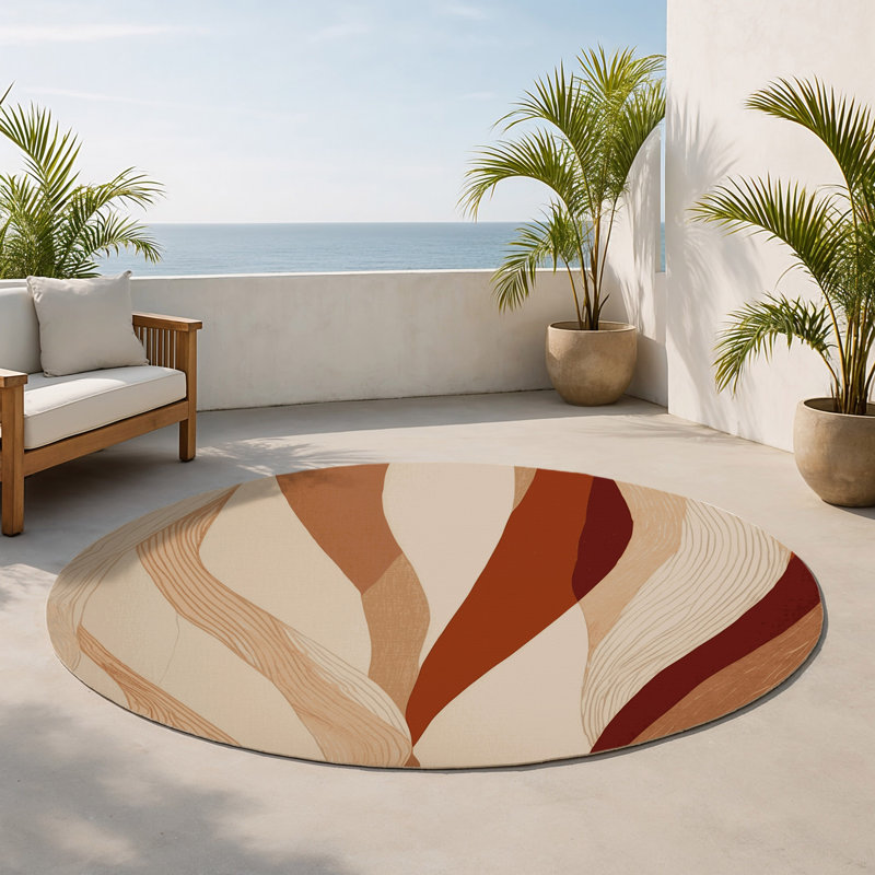 Tapis intérieur et extérieur Celestial Path, Rond 5 pi