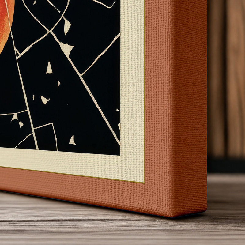 Oranges and Stars Botanical - Wrapped Canvas, 18x12 - 45.7 x 30.5 cm, Terracotta Border