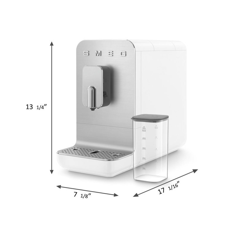 Smeg Fully Automatic Espresso Maker W External Milk Container, Matte White