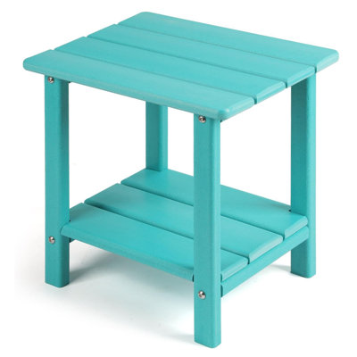 2-Tier Sturdy Patio Side Table for Patio, Deck, Porch