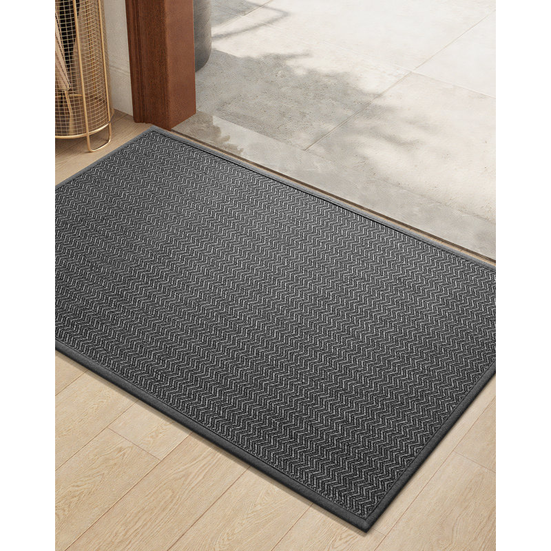 Melio Non-Slip Outdoor Doormat, 24" W x 36" L, Dark Grey