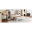 Lit escamotable simple avec tablettes de chevet et garde-robe, blanc