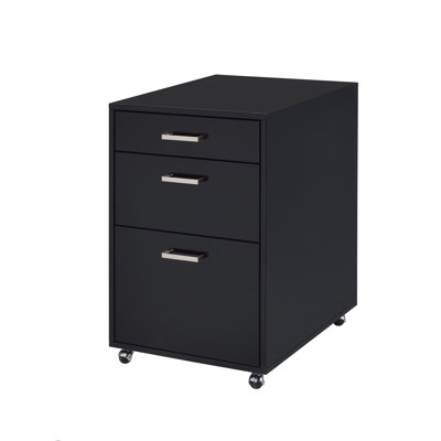 Coleen Black High Gloss & Chrome Finish Cabinet, Cabinet