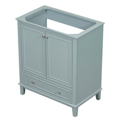 30" Bathroom Vanity Without Sink, Base Only, Multi-Functional Bathroom Cabinet With Doors And Drawer, Solid Frame And MDF Board