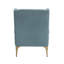 Fauteuil à oreilles moderne en chenille bleu moderne avec pieds en métal doré et dossier cousu à losanges-134541545
