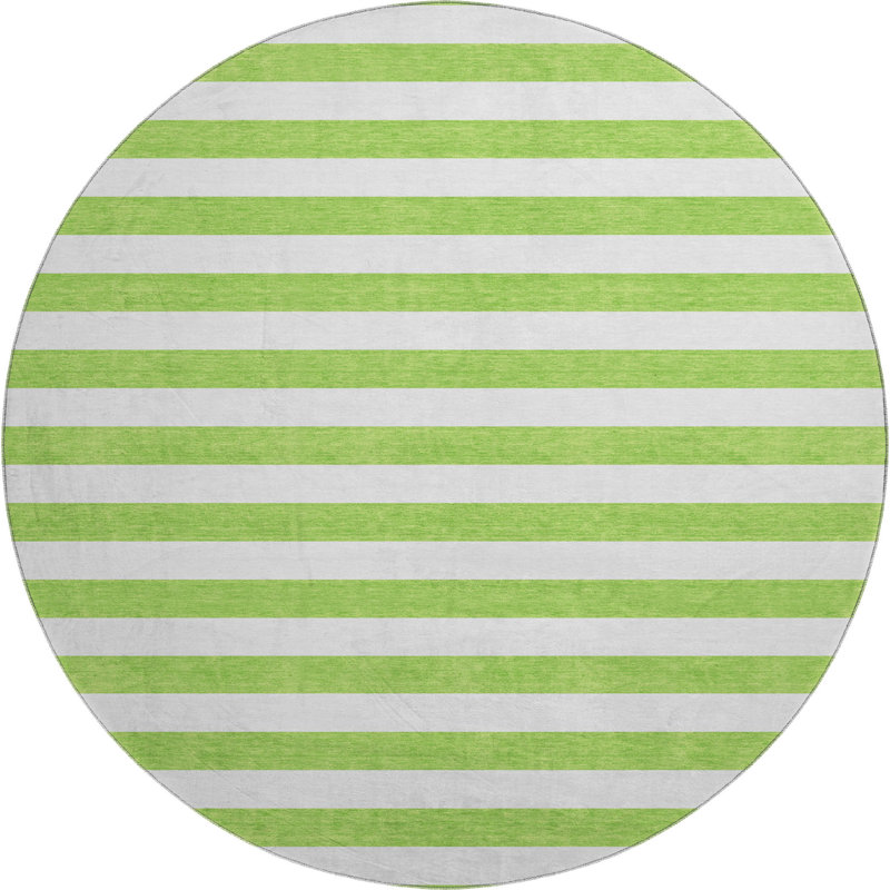 Premium Machine Washable Cerrito AMF528 Lime Rug, Round 8'