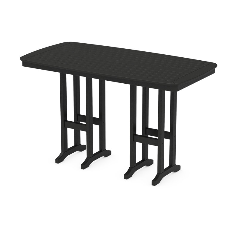POLYWOOD Nautical 37" x 72" Bar Table, Black
