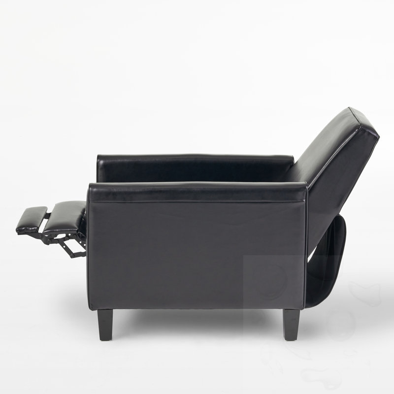 Fauteuil inclinable rembourré réglable avec repose-pieds extensible, Noir