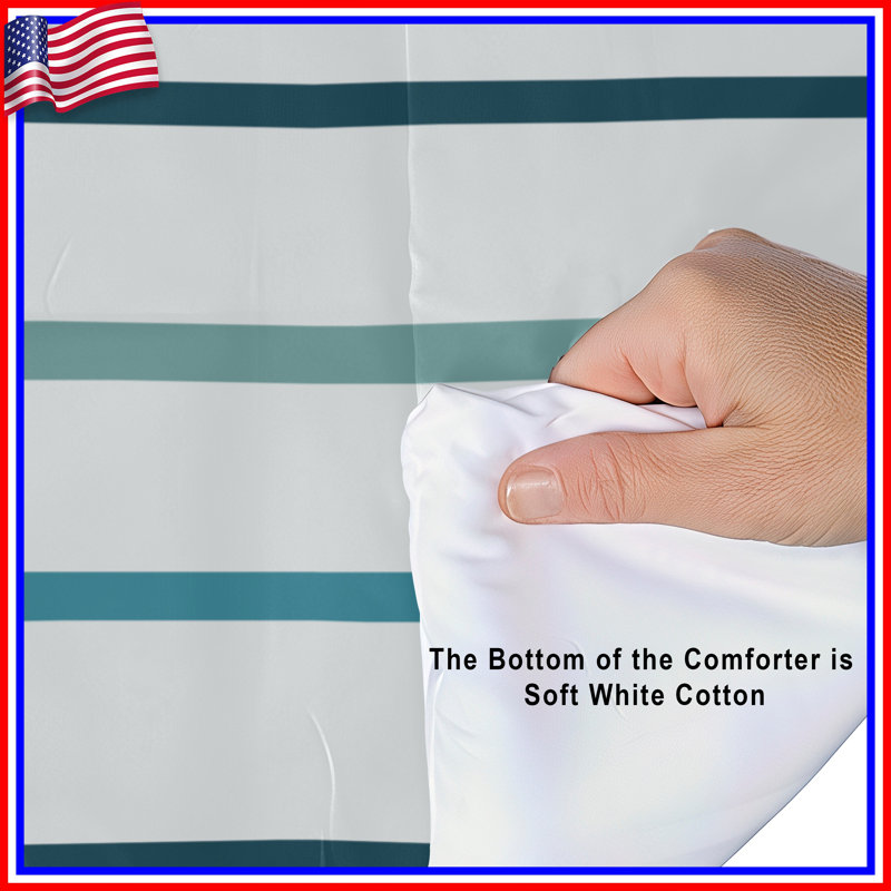 Blue White Stripes Comforter, Twin
