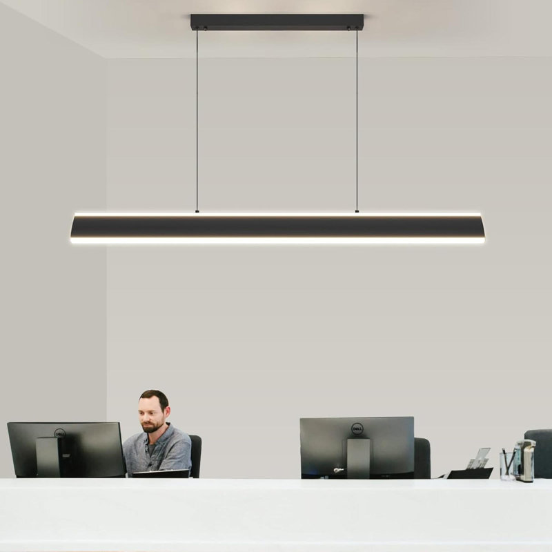 Luminaire suspendu moderne à DEL avec télécommande 3000K 6500K à température de couleur réglable en aluminium pour îlot de salle à manger