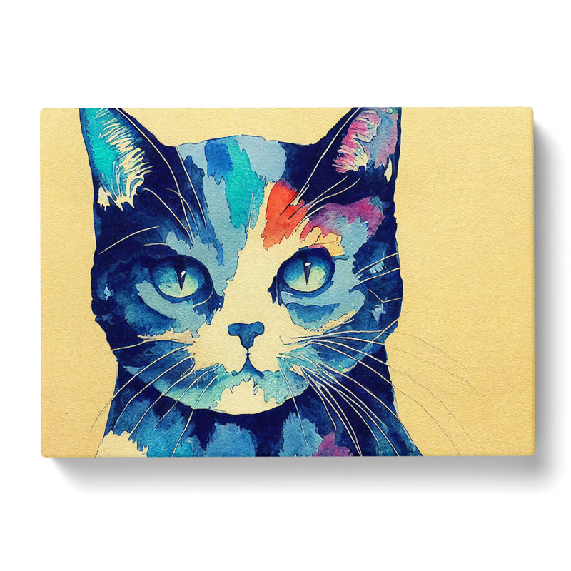 Colourful Cat Vol.1 - Wrapped Canvas, 35cm H x 50cm W x 3cm D