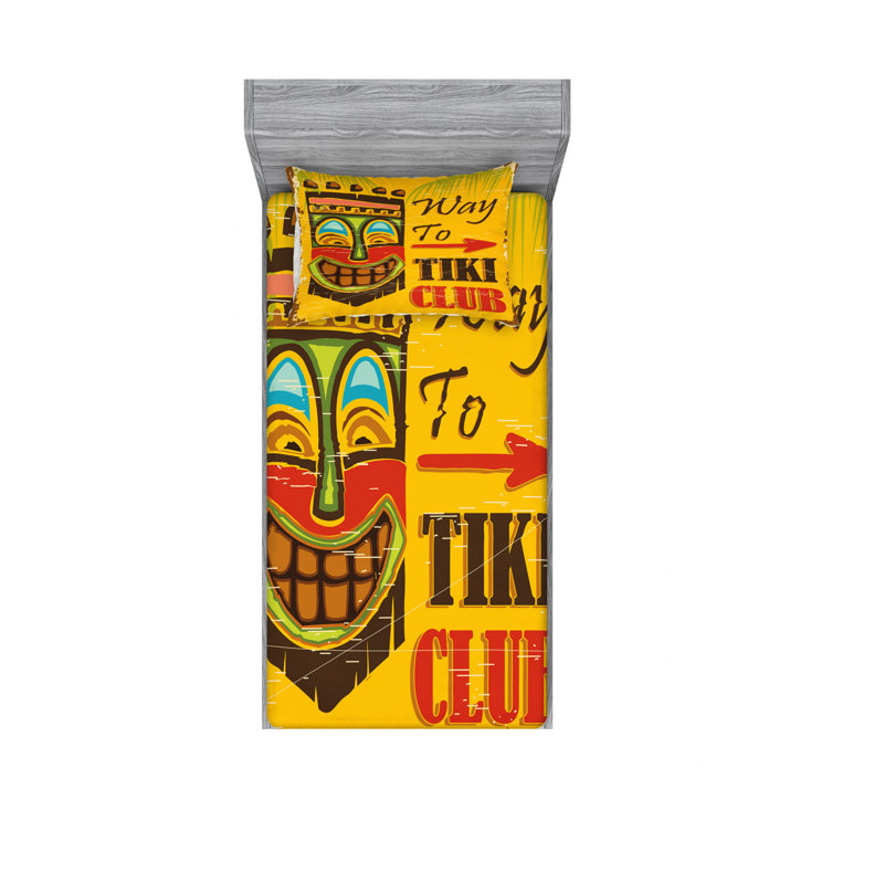 Ensemble de draps Way to Tiki Club, Ensemble de draps pour lit simple TG avec drap-hou