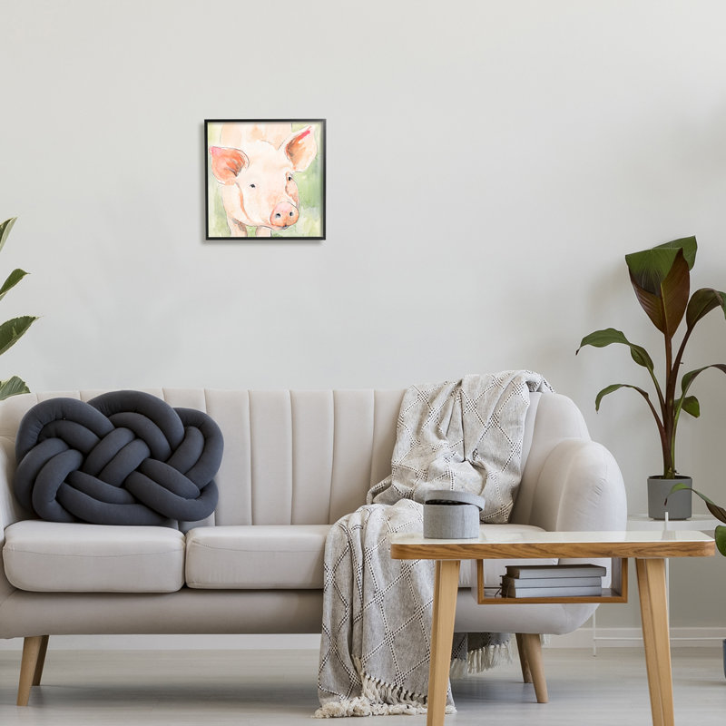 «Modern Pig» par Victoria Barnes, Giclée encadrée noir minuit, H 12 po x l 12 po x P 1,5 po