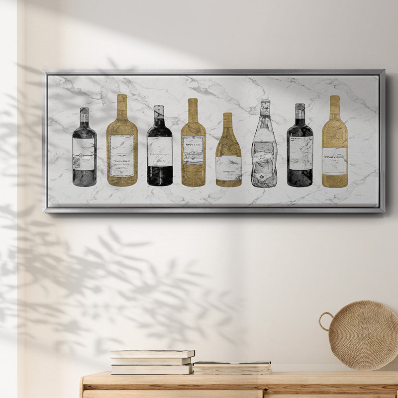 Glam Wine Bar- Framed Canvas, 20" H x 50" W