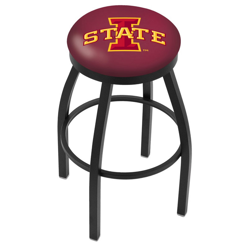 NCAA Swivel 25" Counter Stool, Black Wrinkle, Iowa State University