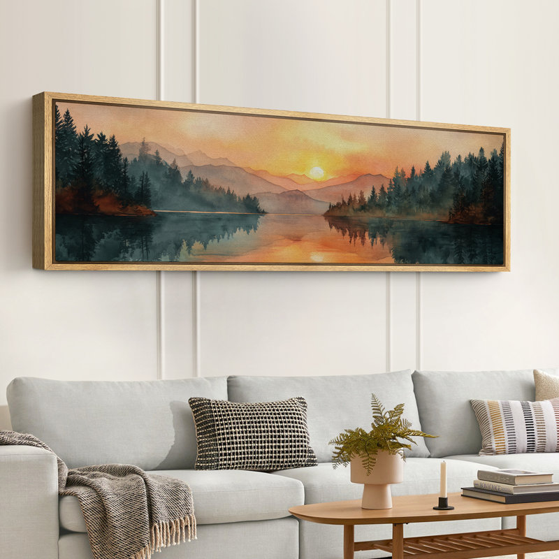 Grande impression sur toile encadrée, impression de paysage abstrait pour la décoration intérieure moderne, H 20 po x l 60 po