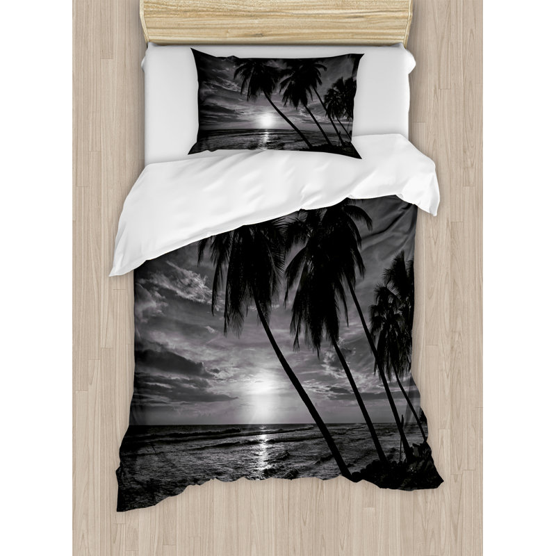 Coastal Polyester Duvet Cover, Twin Duvet Cover + 1 Standard Sham