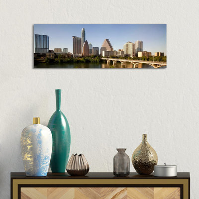 Austin Skyline Cityscape - Wrapped Canvas Panoramic Print