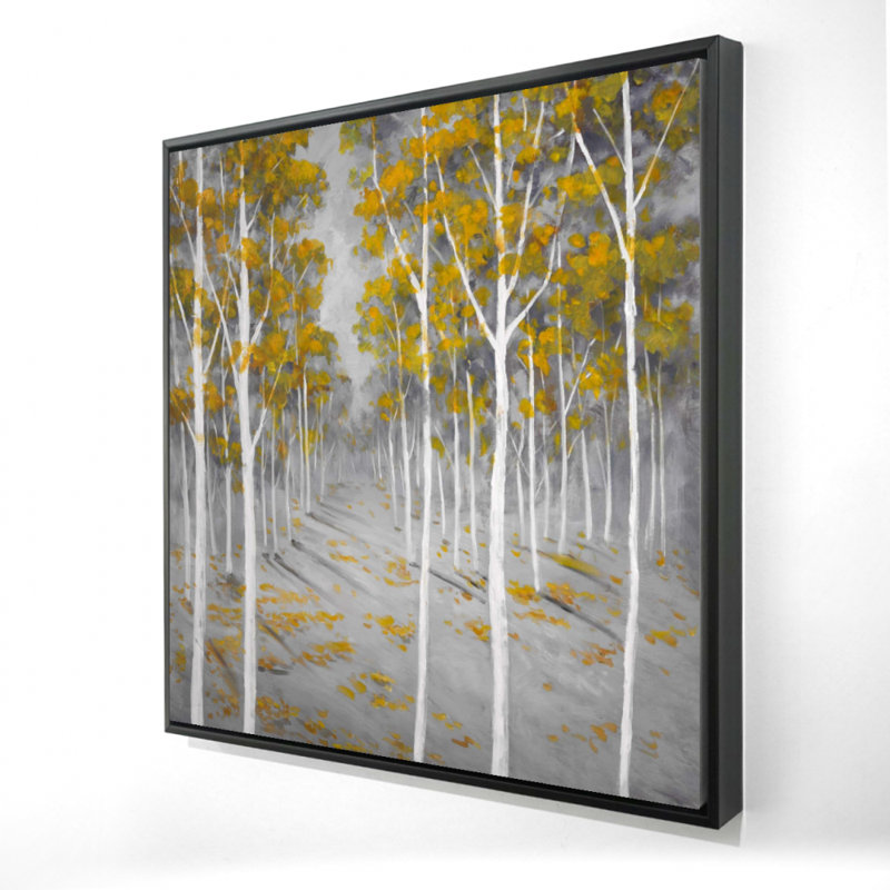 Birch Forest Gray Framed Canvas | Contemporary Home Decor