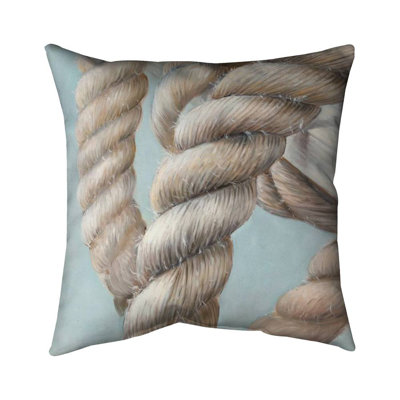 Boat Rope Knot Closeup | Bedroom Gray Poly Twill Throw Decor