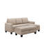 Canapé modulaire réversible en forme de L 81,1 * 76,3 * 35 po avec repose-pieds avec rangement, canapé modulaire avec méridienne, ensemble de canapés en tissu texturé à têtes cloutées 3 pièces, gris chaud
