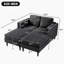 Modern Chaise Lounge Sofa Bed 53.5" Upholstered Sofa Couch Free-Combined Sofa Chaise With Dual-Layer Armrests For Living Room, Black-1812530671