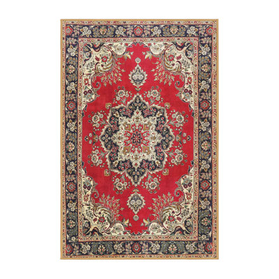 Tapis traditionnel rouge / beige