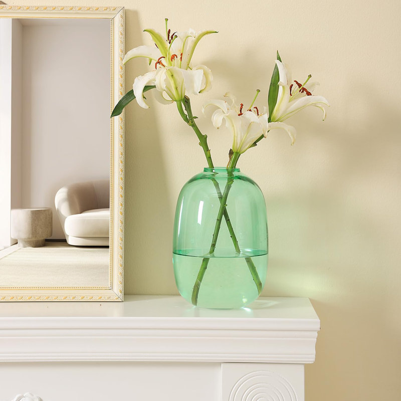 Glass Table Vase, Teal