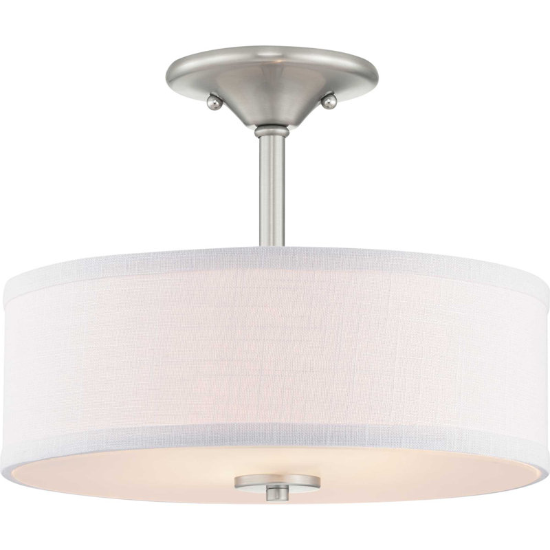 Luminaire suspendu cylindrique à 2 lumières Armindo, Nickel brossé