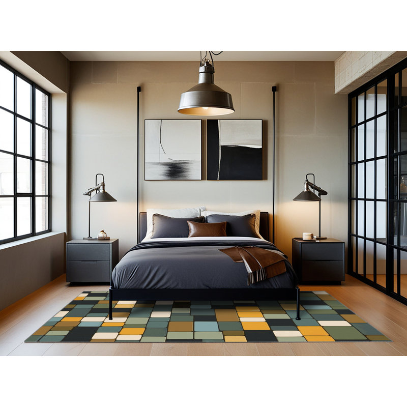 Angular Grids Rug, Round 6'