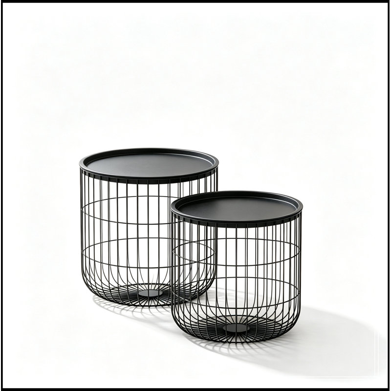 Tables basses rondes avec plateau amovible
