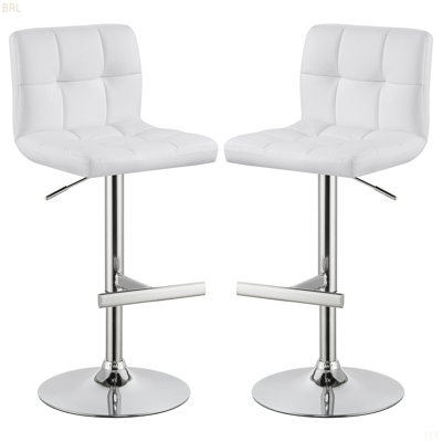 Tabouret de bar ajustable blanc (ensemble de 2)