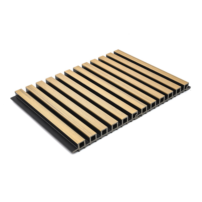 103.125” x 8.75” x 1”  European Outdoor 6-grid Slat Wood Plastic Siding Board, Maple