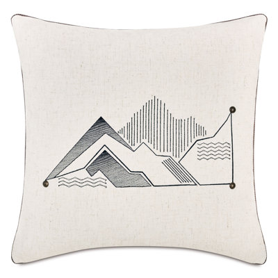 River Embroidered Decorative Pillow