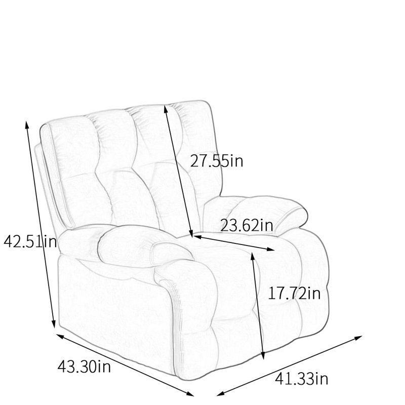 Fauteuil inclinable pivotant à 360 degrés avec large siège inclinable et pivotant, Vert