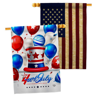 Drapeau de la maison en polyester 28 po x 40 po Independence Ballooon