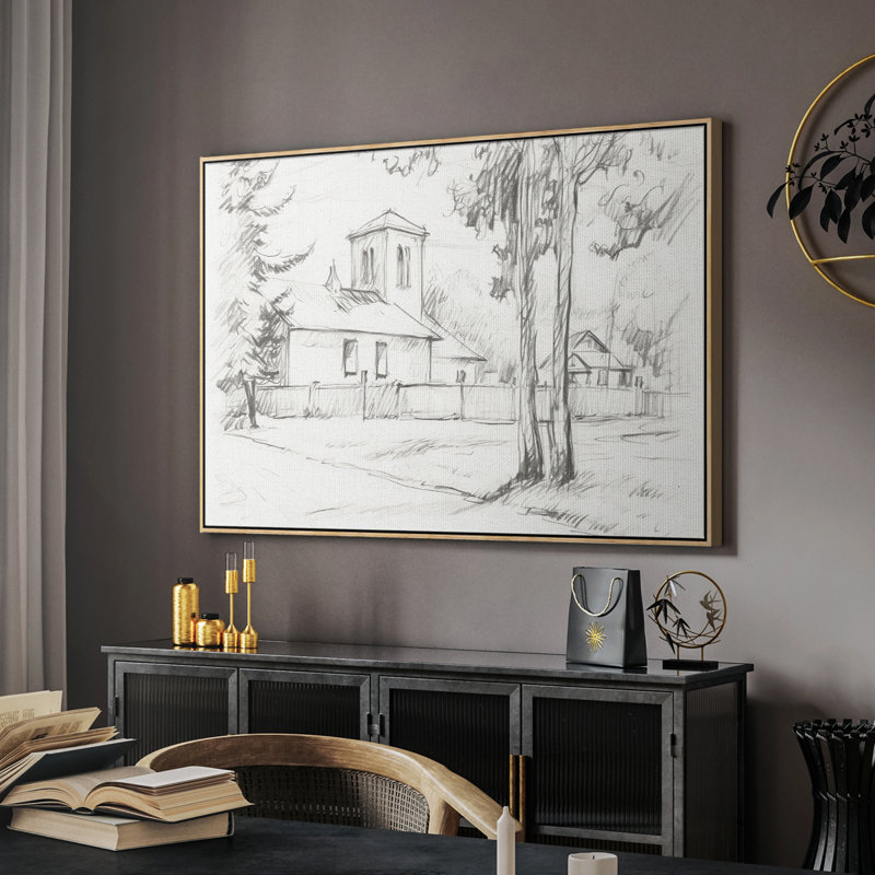 "Croquis rétro - IV" sur toile, H 27 po x l 41 po