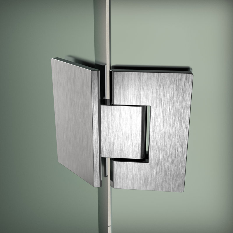 Merrick GS Hinged Frameless Shower Door, Stainless Steel