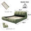 Grand lit plateforme tapissier de luxe avec dossier rembourré surdimensionné et structure en bois massif, convient à plusieurs hauteurs de matelas, vert-130218898