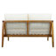 Ensemble de canapé d'extérieur 4 pièces, structure en bois d'acacia avec détails en corde, coussins beiges hydrofuges pour patio / cour arrière / terrasse-130070811