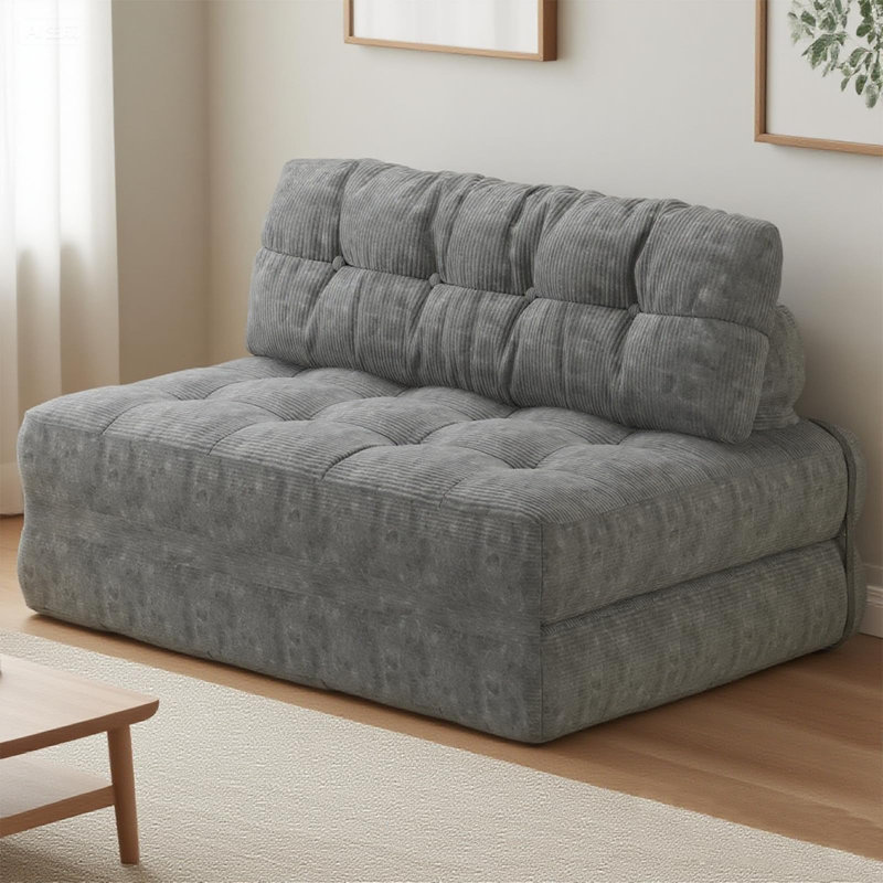 Folding Sofa Bed, Floor Folding Couch with Pillow, Futon Sofa Bed Convertible Sleeper Chair Foldable Mattress Back Support, Portable Fold Out Couch, Full, Corduroy