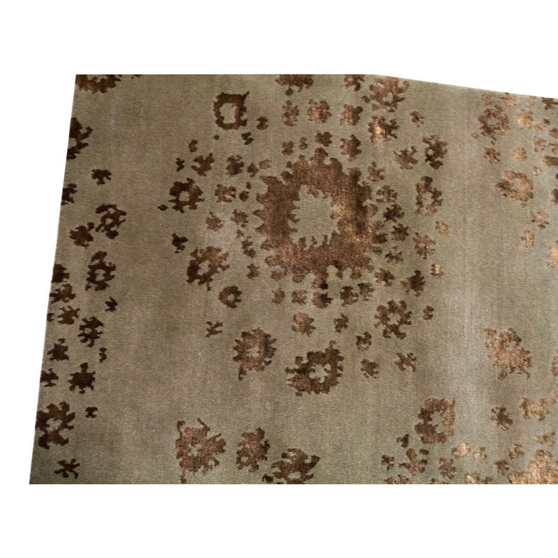 Hand Woven Cotton and Wool Floral Area Rug