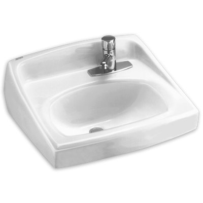 Lavabo de salle de bain mural en forme de u en porcelaine vitreuse Lucerne