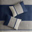 Édredon 7 pièces en faux suède bleu grand - lavable avec édredon, 2 taies décoratives, 3 coussins décoratifs, jupe de lit dans la machine