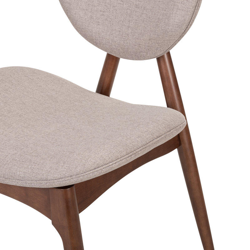 Chaises de salle à manger rembourrées Eichorn avec dossier courbé et pieds en bois, 6, Gris