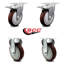 5 Inch Polyurethane Swivel Top Plate Caster Set 2 Lock Brakes 2 Rigid SCC-101372033