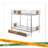 Twin XL Over Twin XL Metal Bunk Bed With MDF Board Guardrail And Two Storage Drawers-934273161