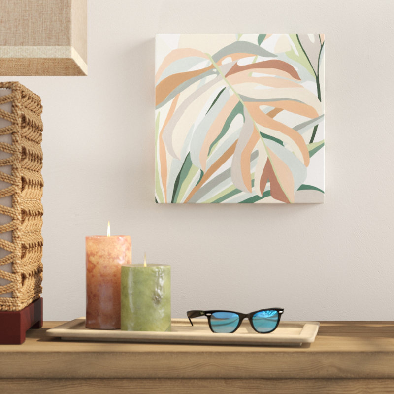 «Soft Tropicals II», peinture sur toile tendue, H 12 po x l 12 po