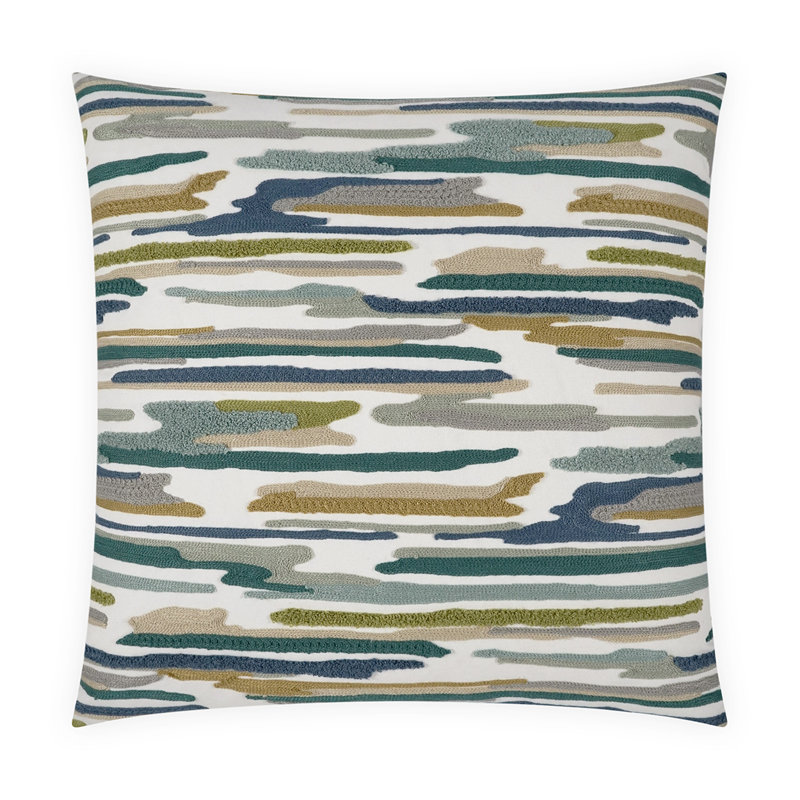 Panorama Striped Pillow, Sea, Square 24"