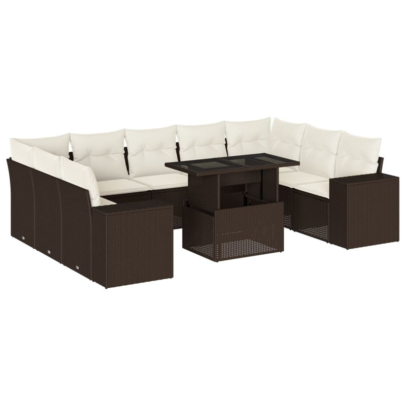 Vidaxl Garden Sofa Set Brown